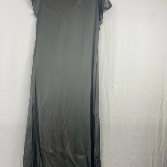 NWT Chaser Silky Shiny Gray Short Sleeve Beck Midi Shirt Dress Size Small - Picture 7 of 8